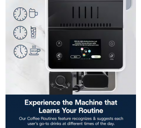 Delonghi | Coffee maker | Rivelia EXAM440.55.W | Pump pressure 19 bar | Built-in milk frother | Fully Automatic | 1450 W | Arctic White