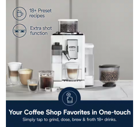 Delonghi | Coffee maker | Rivelia EXAM440.55.W | Pump pressure 19 bar | Built-in milk frother | Fully Automatic | 1450 W | Arctic White