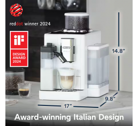 Delonghi | Coffee maker | Rivelia EXAM440.55.W | Pump pressure 19 bar | Built-in milk frother | Fully Automatic | 1450 W | Arctic White
