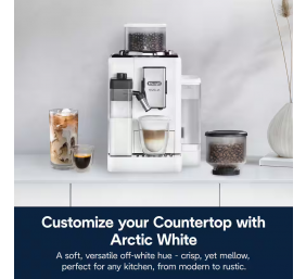 Delonghi | Coffee maker | Rivelia EXAM440.55.W | Pump pressure 19 bar | Built-in milk frother | Fully Automatic | 1450 W | Arctic White