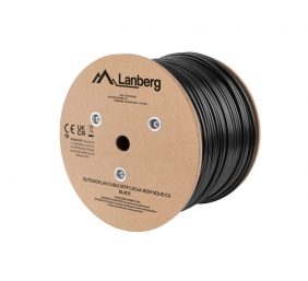 Lanberg Lan Cable Cat.6A SFTP 305M Solid Outdoor CU Black Fluke Passed | LCS6-21CU-0305-BK
