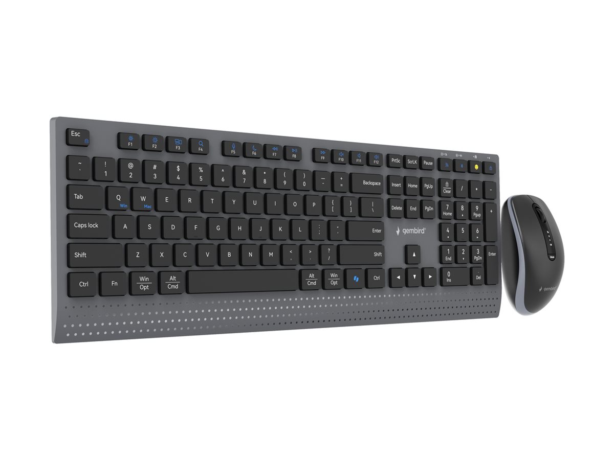 Gembird KBS-WPS-02 | Keyboard and Mouse Set | Wireless | US | Bluetooth | Black