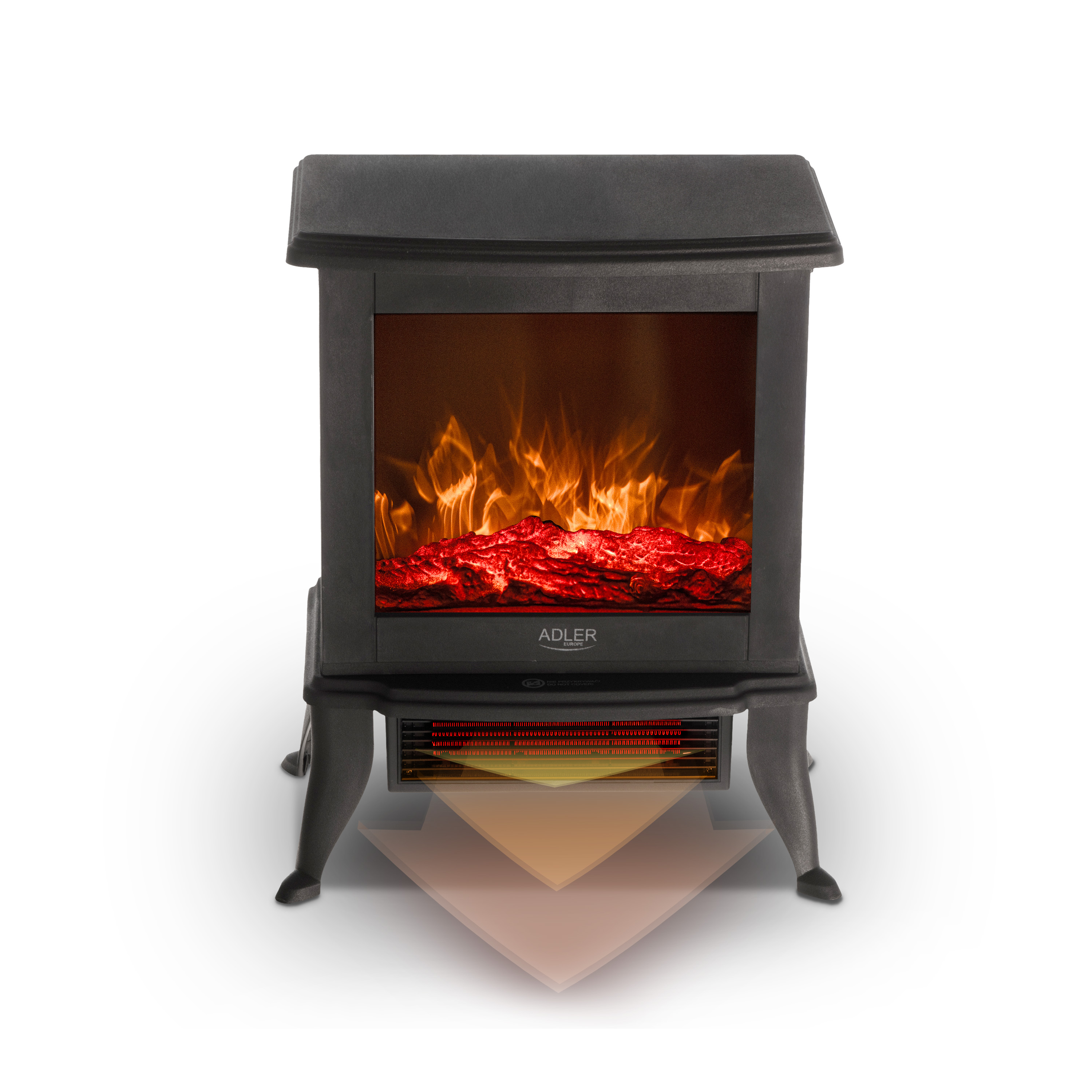Adler Electric Fireplace | AD 7754 | Ceramic | 1800 W | Number of power levels 2 | Black