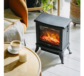 Adler Electric Fireplace | AD 7754 | Ceramic | 1800 W | Number of power levels 2 | Black