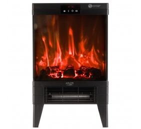 Adler LED electric fireplace with remote control | AD 7755 | Ceramic Heater | 2000 W | Number of power levels 2 | Black