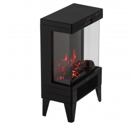 Adler LED electric fireplace with remote control | AD 7755 | Ceramic Heater | 2000 W | Number of power levels 2 | Black