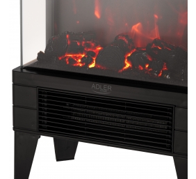 Adler LED electric fireplace with remote control | AD 7755 | Ceramic Heater | 2000 W | Number of power levels 2 | Black