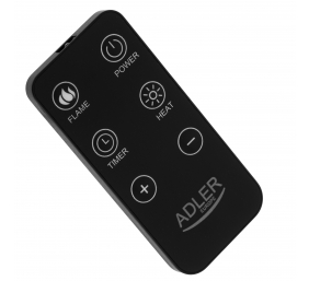 Adler LED electric fireplace with remote control | AD 7755 | Ceramic Heater | 2000 W | Number of power levels 2 | Black