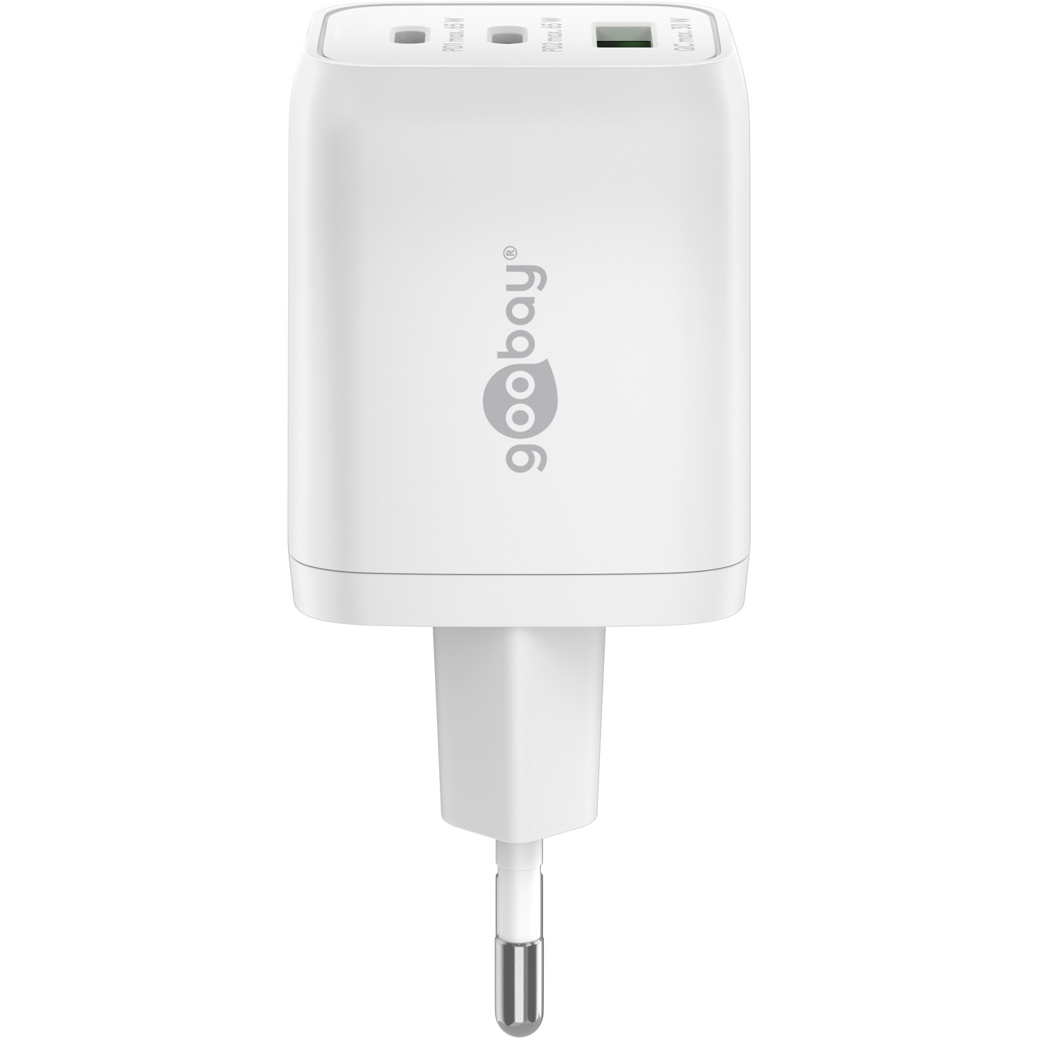 Goobay 65 W USB-C PD GaN Multiport Fast Charger Nano, White | Goobay | 65 W USB-C PD GaN Multiport Fast Charger Nano