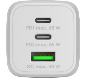 Goobay 65 W USB-C PD GaN Multiport Fast Charger Nano, White | Goobay | 65 W USB-C PD GaN Multiport Fast Charger Nano