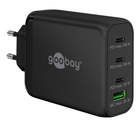 Goobay 100 W USB-C PD GaN Multiport Fast Charger, Black