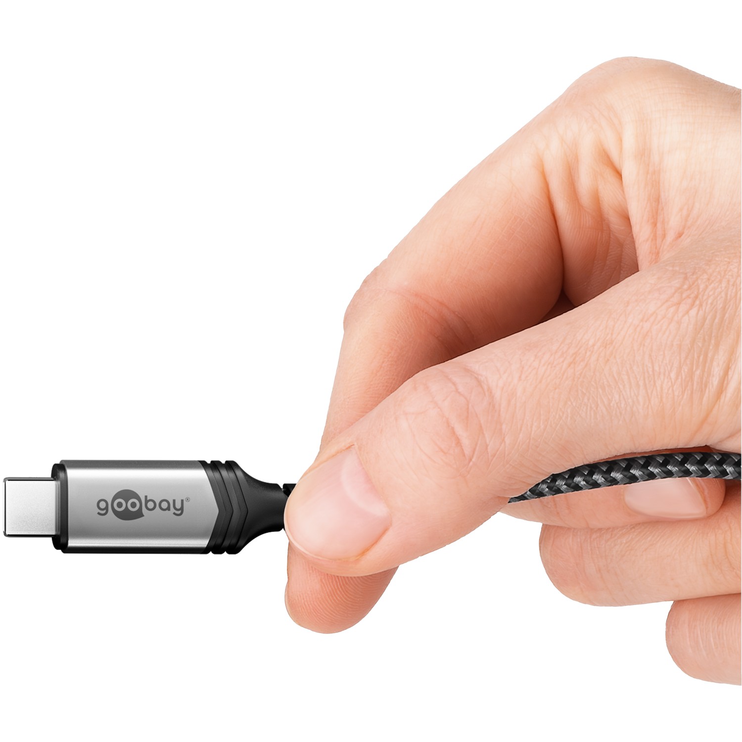 Goobay USB-C Cable, USB4, 1.8 m, bBack/Silver | USB-C to USB-C