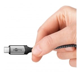 Goobay USB-C Cable, USB4, 1.8 m, bBack/Silver | USB-C to USB-C