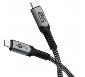 Goobay USB-C Cable, USB4, 1.8 m, bBack/Silver | USB-C to USB-C