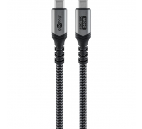 Goobay USB-C Cable, USB4, 1.8 m, bBack/Silver | USB-C to USB-C