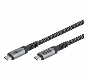 Goobay USB-C Cable, USB4, 1.8 m, bBack/Silver | USB-C to USB-C