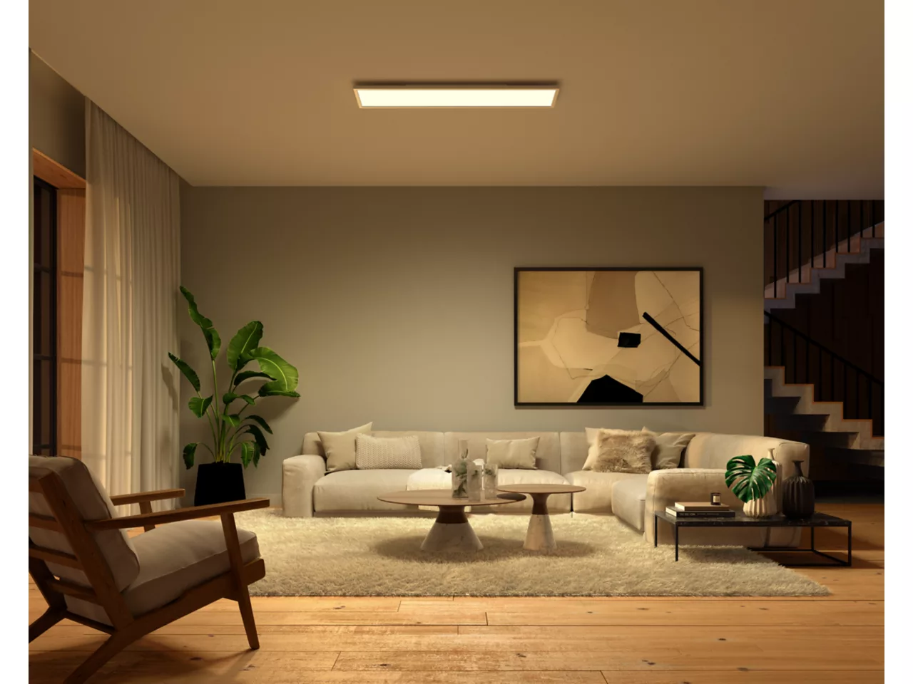Philips Hue Surimu rectangular panel light, 120 x 30 cm | 2000-6500 Hue White Color Ambiance | Bluetooth, Zigbee