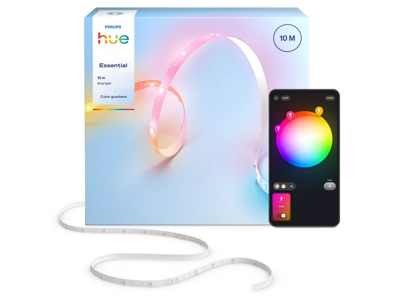 Philips Hue Essential strip light, 10 m | Bluetooth and Zigbee
