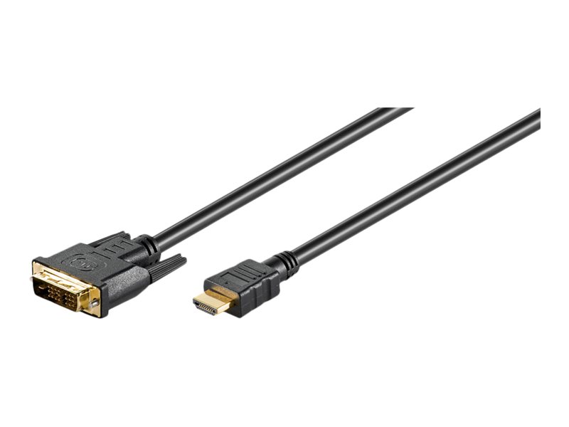 Goobay | DVI-D/HDMI cable, gold-plated | 51580 | DVI-D male Single-Link (18+1 pin) | HDMI male (type A) | HDMI to DVI-D | 2 m