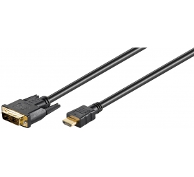 Goobay | DVI-D/HDMI cable, gold-plated | 51580 | DVI-D male Single-Link (18+1 pin) | HDMI male (type A) | HDMI to DVI-D | 2 m
