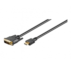 Goobay | DVI-D/HDMI cable, gold-plated | 51580 | DVI-D male Single-Link (18+1 pin) | HDMI male (type A) | HDMI to DVI-D | 2 m