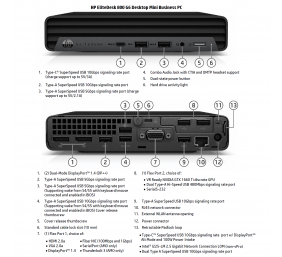 HP Renewed Grade B | EliteDesk 800 G6 Desktop Mini | Intel Core i5 | i5-10500T | 16 GB | SSD | 256 GB | Intel UHD Graphics 630 | Windows 11 Pro