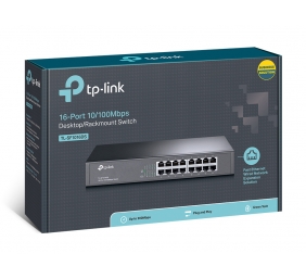 TP-LINK | Switch | TL-SF1016DS | Unmanaged | Desktop/Rackmountable | 10/100 Mbps (RJ-45) ports quantity 16 | Power supply type External