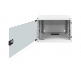 Digitus | 7U wall mounting cabinet | DN-19 07U-S-1 | Grey | Safety class rating IP20. Lockable safety-glass door. 200° door opening angle. Front door: Glass door, single opening. Unmounted 370x540x400 mm
