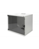 Digitus | 9U wall mounting cabinet | DN-19 09-U-S-1 | Grey | Safety class rating IP20. Lockable safety-glass door. 200° door opening angle. Front door: Glass door, single opening. Unmounted 460x540x400 mm. SOHO