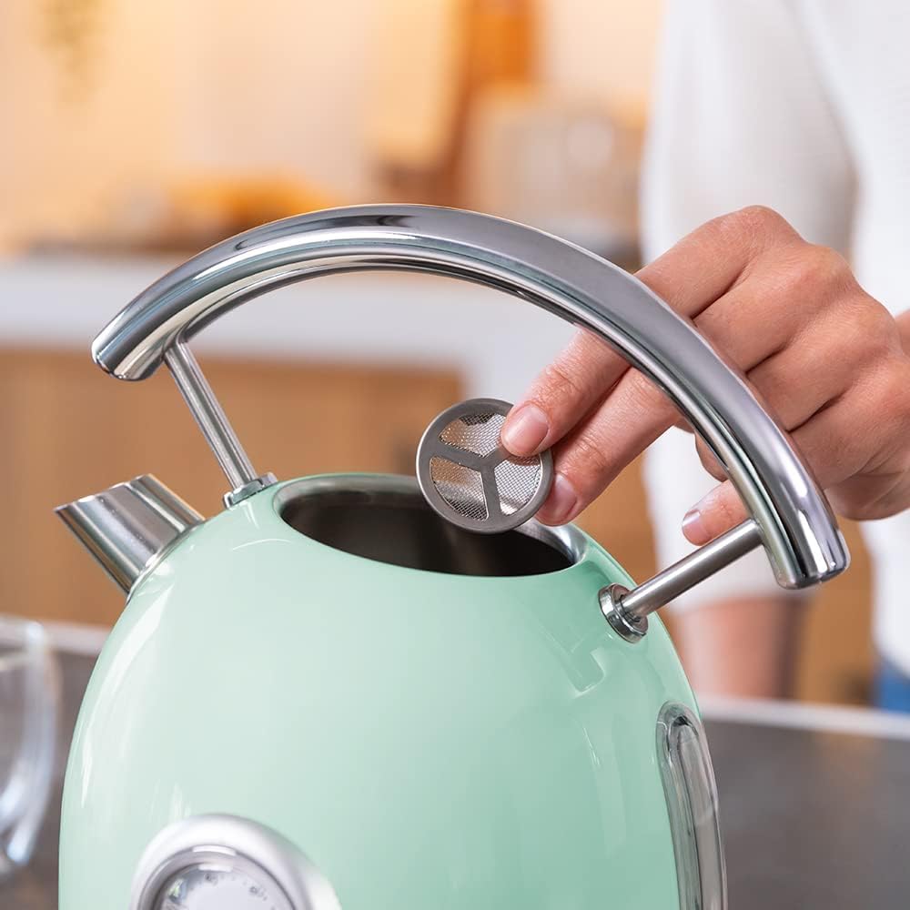Cecotec Kettle | ThermoSense 420 Vintage | 2200 W | Electric | 1.8 L | Stainless steel | 360° rotational base | Light Green