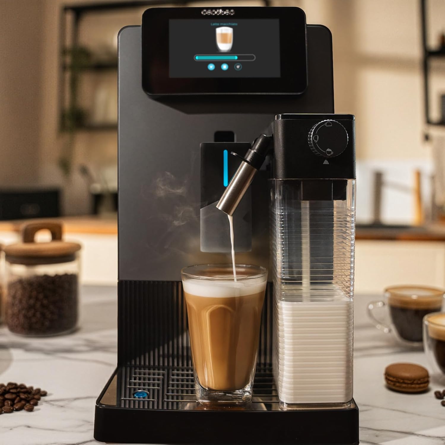 Cecotec Coffee machine | Cremmaet Latte Jar | Pump pressure 19 bar | Automatic | Built-in milk frother | Black/Silver | 1500 W