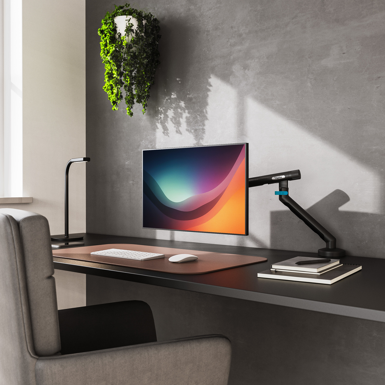 Digitus Desk Mount | Tilt, rotation, pivot | Single design monitor mount | 35 " | Maximum weight (capacity) 10 kg | Black