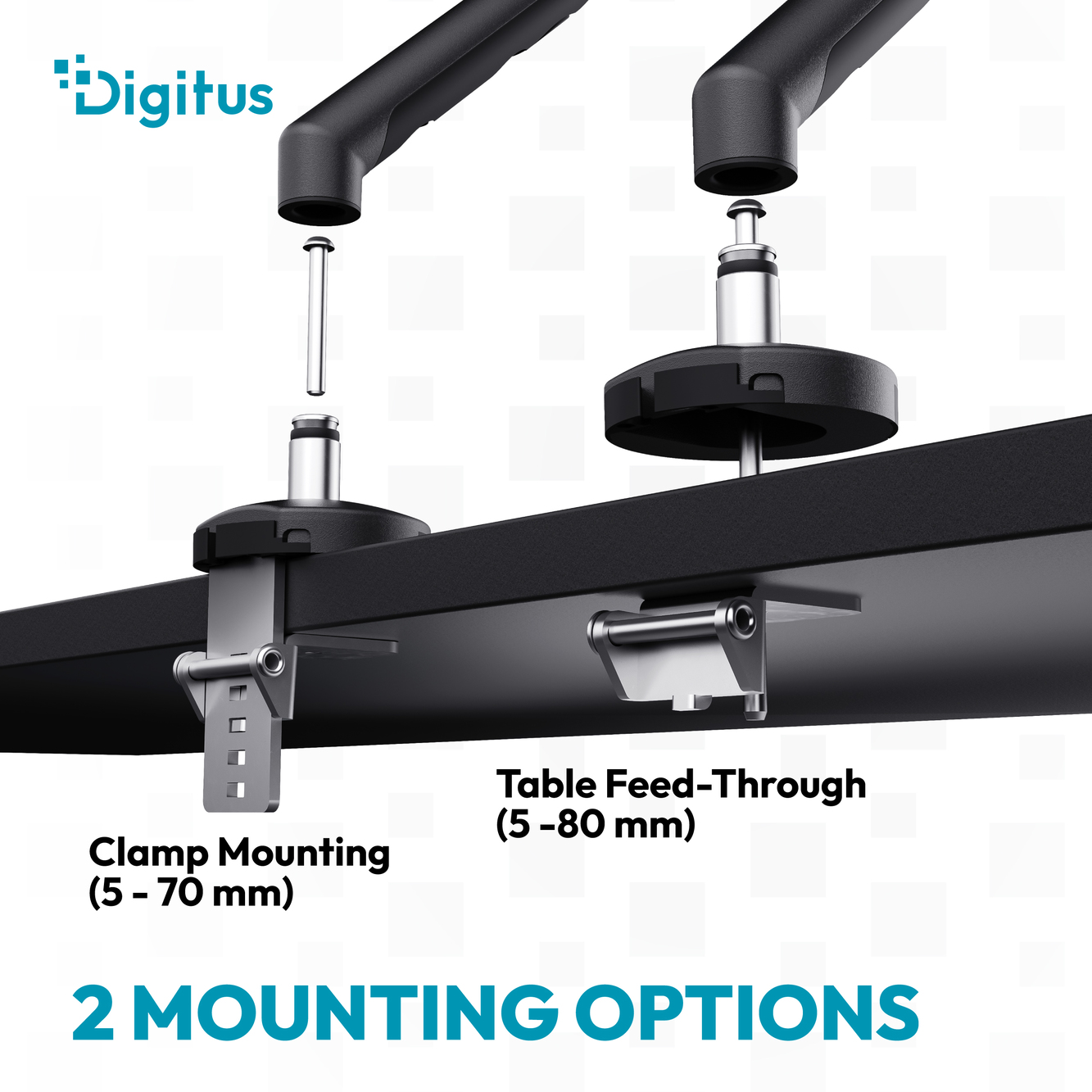 Digitus Desk Mount | Tilt, rotation, pivot | Single design monitor mount | 35 " | Maximum weight (capacity) 10 kg | Black