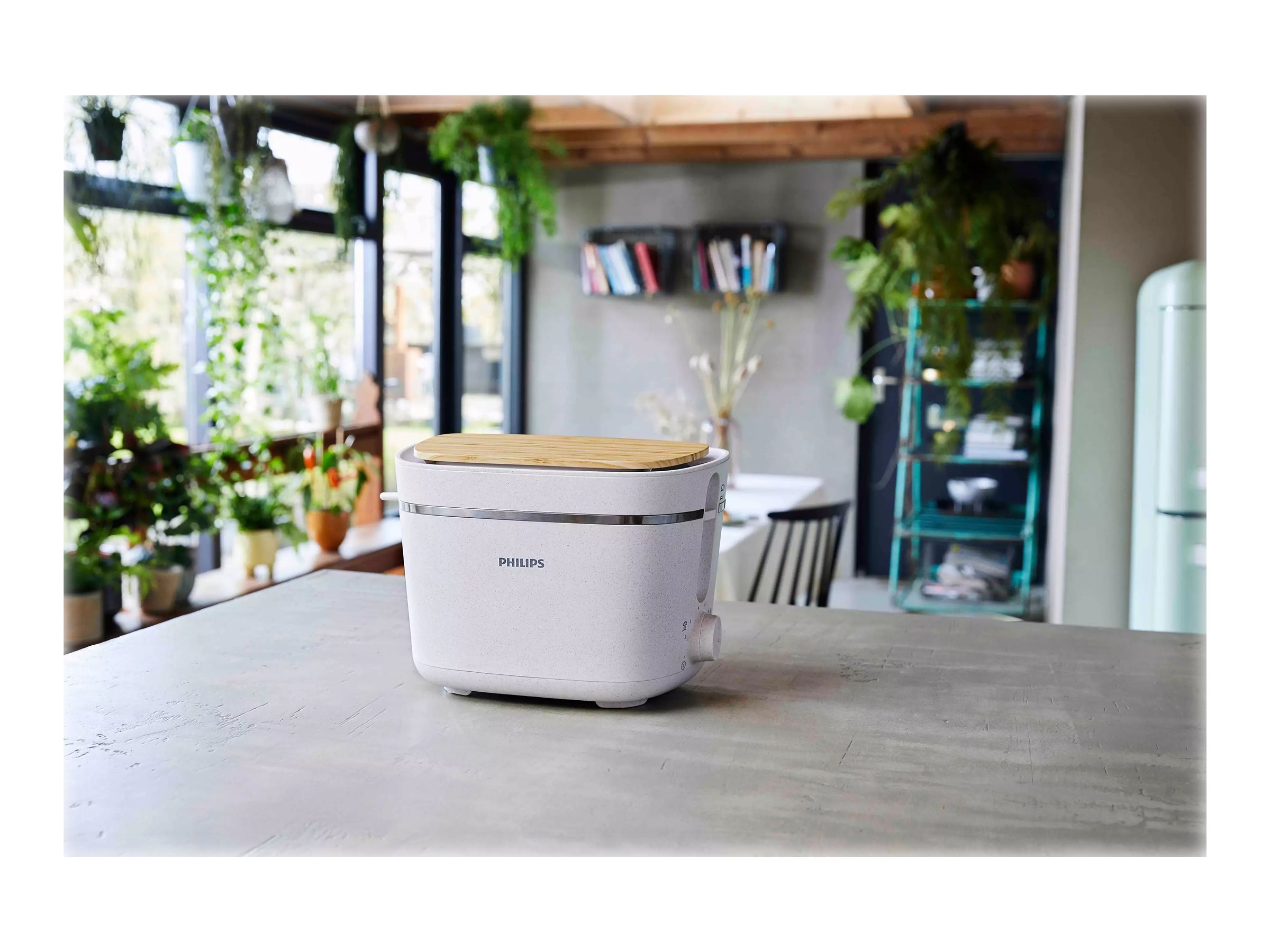 Philips | Toaster | HD2640/10 Eco Conscious Edition | Power 830 W | Number of slots 2 | Housing material 100% Bio-based plastic | Silk White Matt