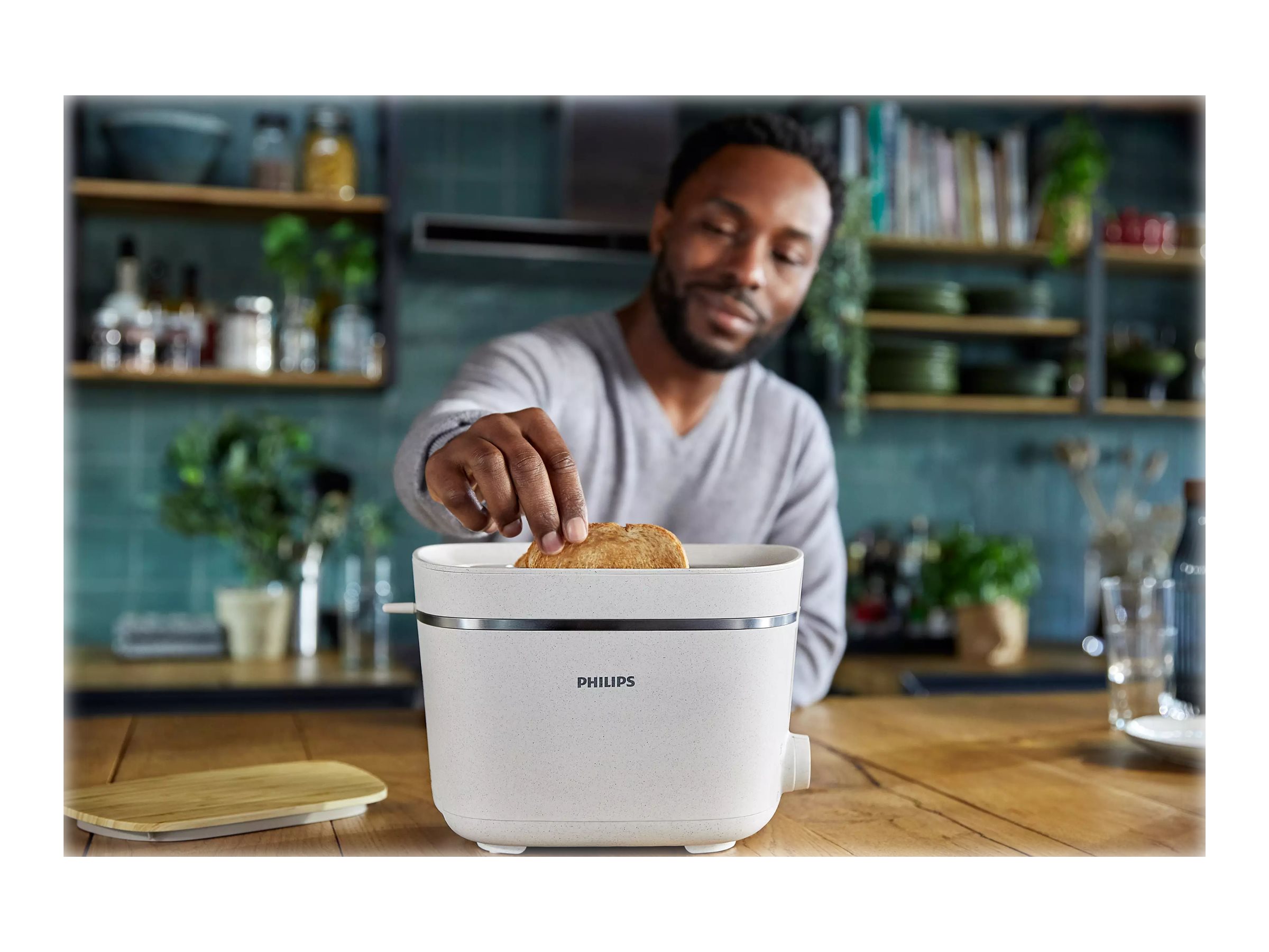 Philips | Toaster | HD2640/10 Eco Conscious Edition | Power 830 W | Number of slots 2 | Housing material 100% Bio-based plastic | Silk White Matt