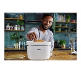 Philips | Toaster | HD2640/10 Eco Conscious Edition | Power 830 W | Number of slots 2 | Housing material 100% Bio-based plastic | Silk White Matt