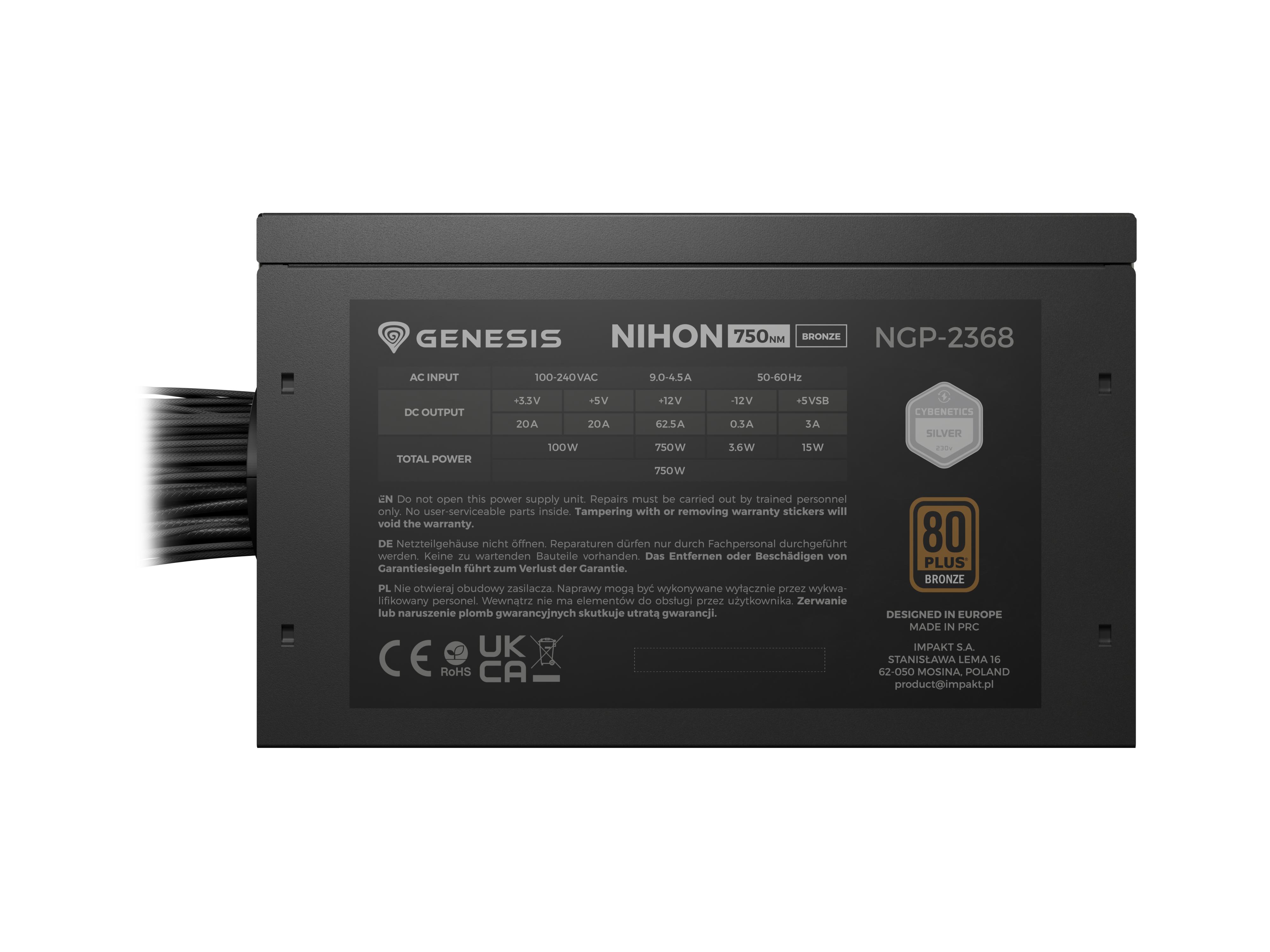 Genesis | PSU | Nihon 750NM | 750 W | Black
