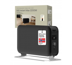 Mill Instant Max Led Portable Heater | CO2200LEDMAXBLACK | Convection Heater | 2200 W | Number of power levels 3 | Suitable for rooms up to 5-30 m² | Black