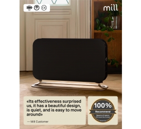 Mill Instant Max Led Portable Heater | CO2200LEDMAXBLACK | Convection Heater | 2200 W | Number of power levels 3 | Suitable for rooms up to 5-30 m² | Black