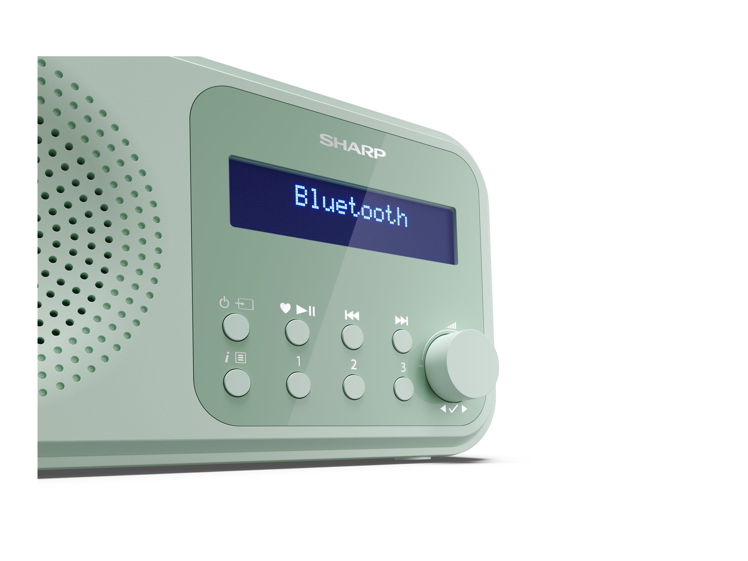Sharp DR-P420(GN) Tokyo Portable Digital Radio, FM/DAB/DAB+, Bluetooth 5.0, USB or Battery Powered, Aquamarine Green | Sharp
