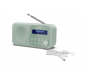 Sharp DR-P420(GN) Tokyo Portable Digital Radio, FM/DAB/DAB+, Bluetooth 5.0, USB or Battery Powered, Aquamarine Green | Sharp