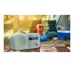 Sharp DR-P420(GN) Tokyo Portable Digital Radio, FM/DAB/DAB+, Bluetooth 5.0, USB or Battery Powered, Aquamarine Green | Sharp