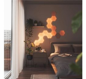 Nanoleaf | Elements Wood Look Hexagons Starter Kit (13 panels) | Cool White + Warm White