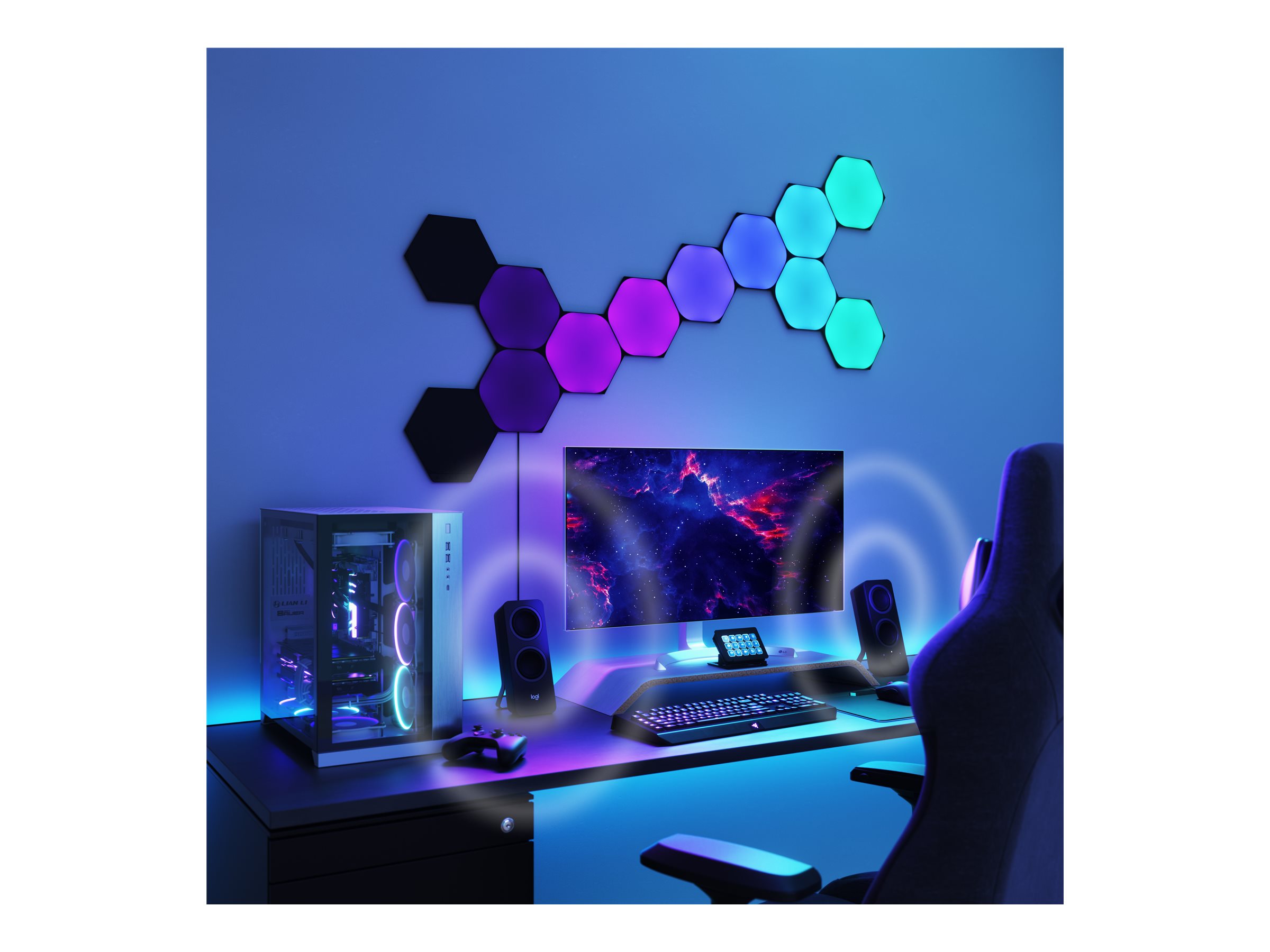 Nanoleaf | Shapes Black Hexagons Starter Kit (9 panels) | 42 W | WiFi