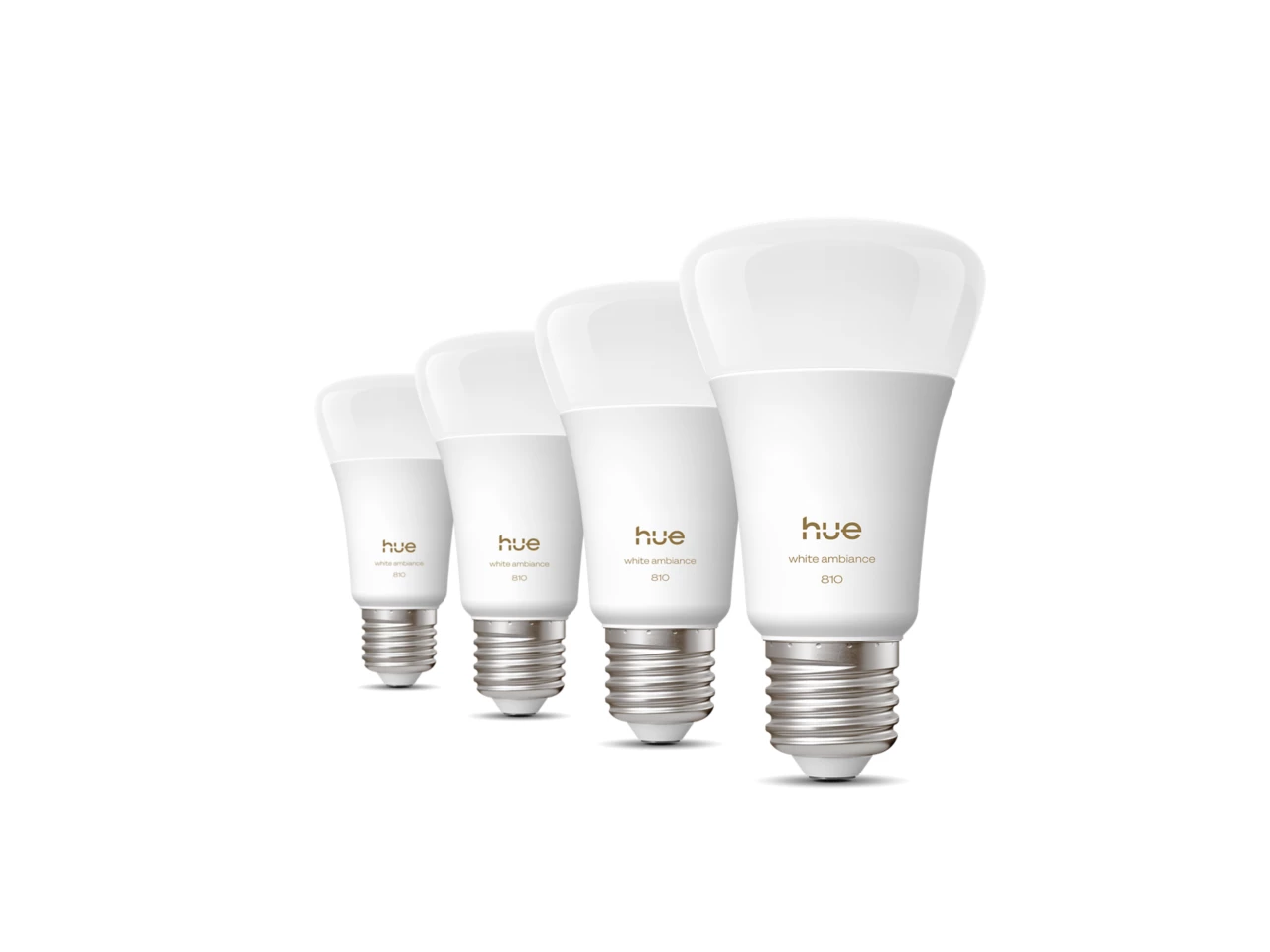 Philips Hue WA 810 A60 4P EU | E27 | 6 W | Warm to cool white light | Bluetooth and Zigbee
