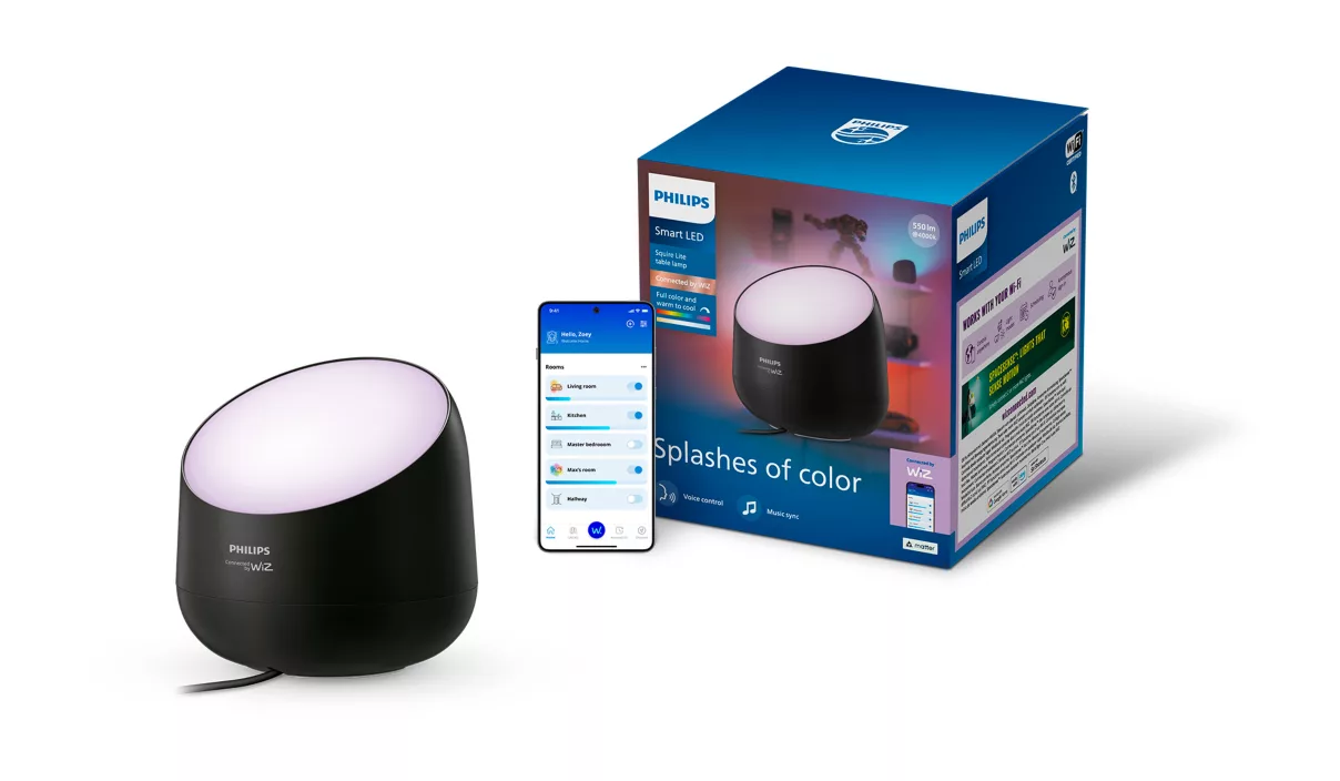 Philips Smart Squire Lite Black EU | 8.5 W | RGB/white light | Bluetooth, Wi-Fi