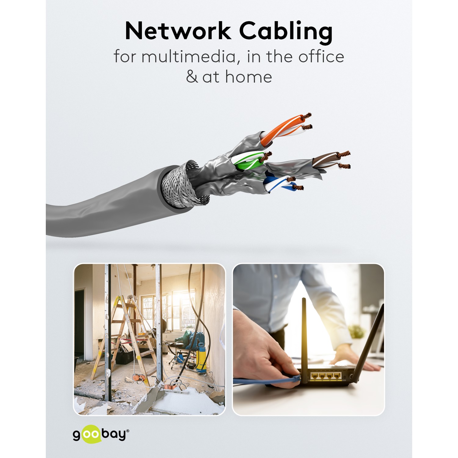 Goobay | CAT 6A Network Cable, S/FTP (PiMF), 50 m | 96093 | S/FTP | Grey