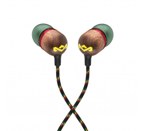Marley Wired Earbuds | Smile Jamaica | Built-in microphone | USB Type-C | Rasta