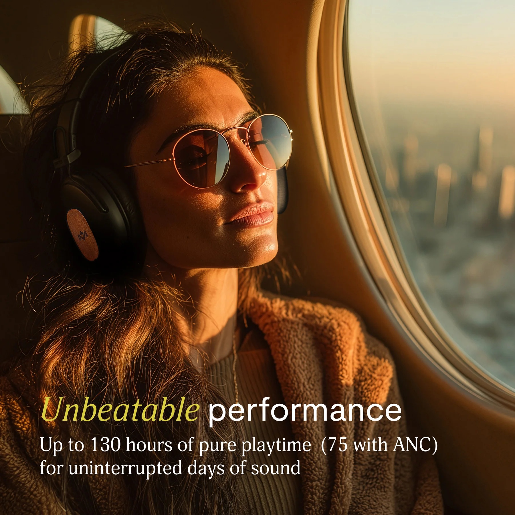 Marley Headphones | Positive Vibration Rebel | Bluetooth | ANC | Cream