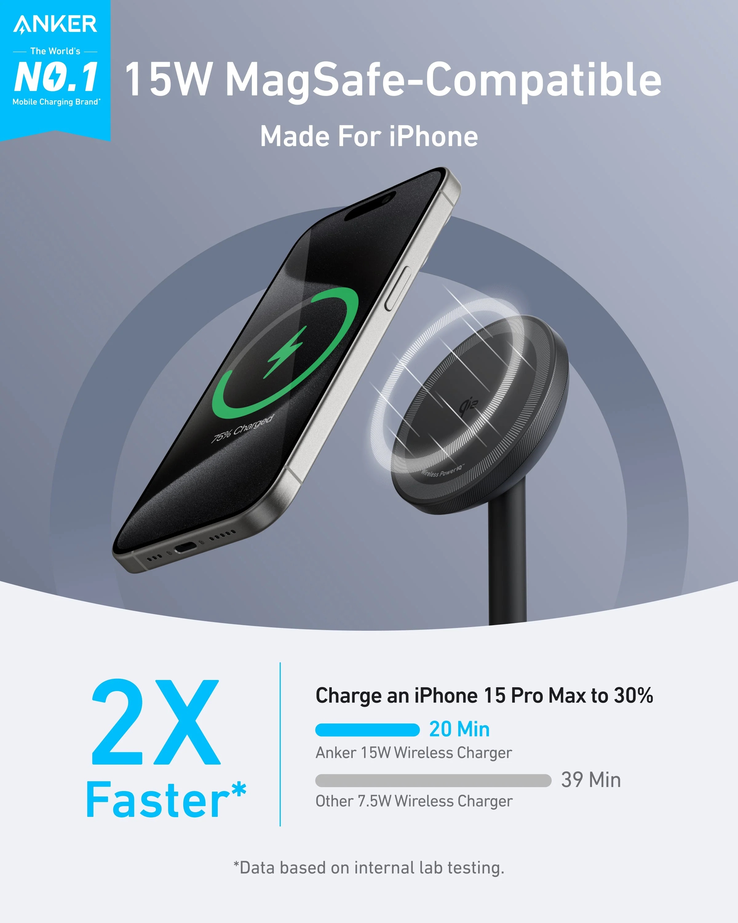 Anker MagGo Wireless Qi2 15W Charger | A25X1H11
